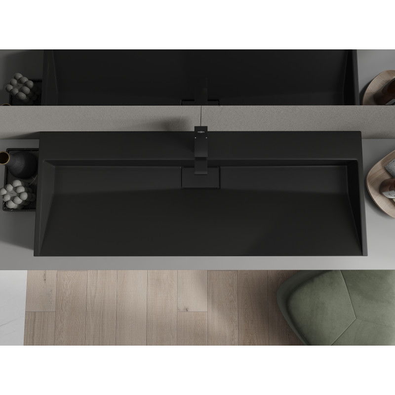 Mexen Ava плот върху плот от конгломерат 1/O 120 x 46 см, черен - 23011271