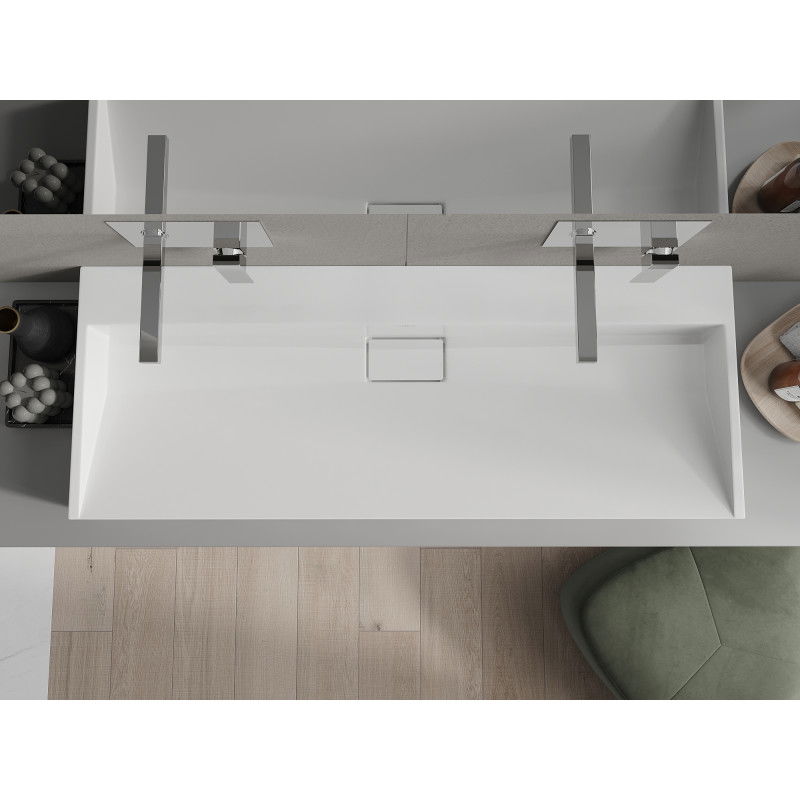 Mexen Ava умивалник за плотове от конгломерат B/O 120 x 46 см, бял - 23011200