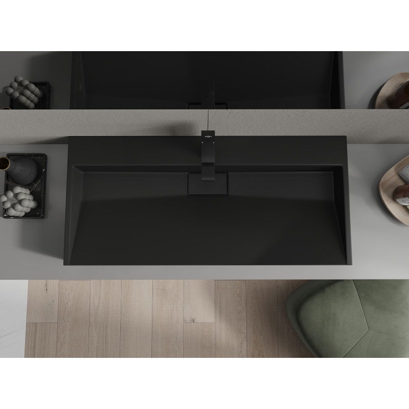 Mexen Ava мивка върху плот от конгломерат 1/O 100 x 46 cm, черна - 23011071