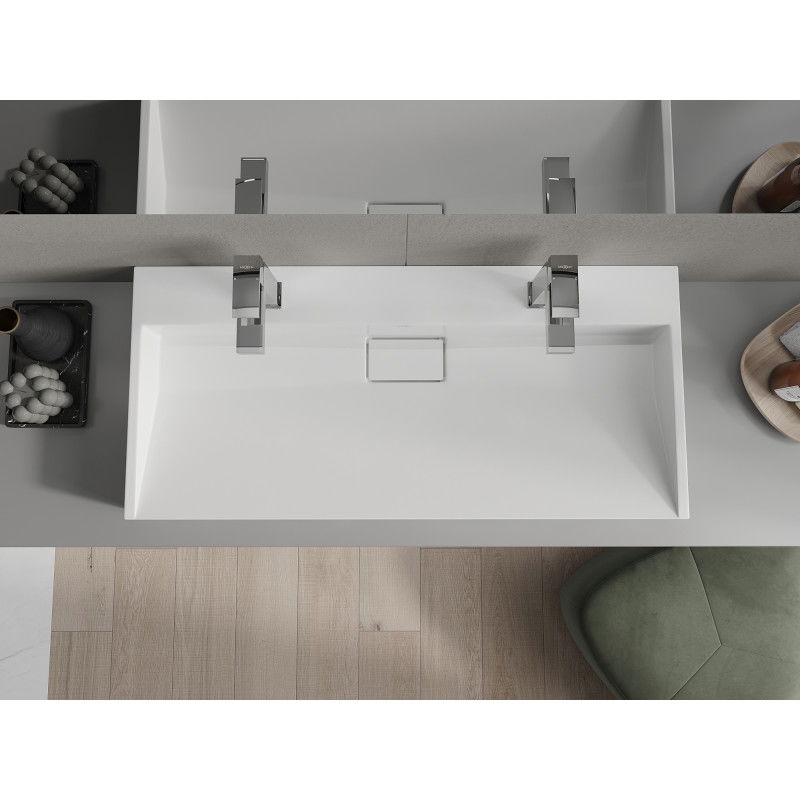 Mexen Ava умивалник за монтаж върху плот от конгломерат 2/O 100 x 46 см, бял - 23011002