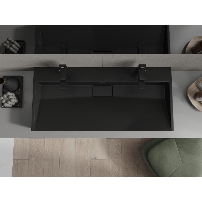 Mexen Ava мивка за монтиране върху плот от конгломерат 2/O 100 x 46 cm, черна - 23011072