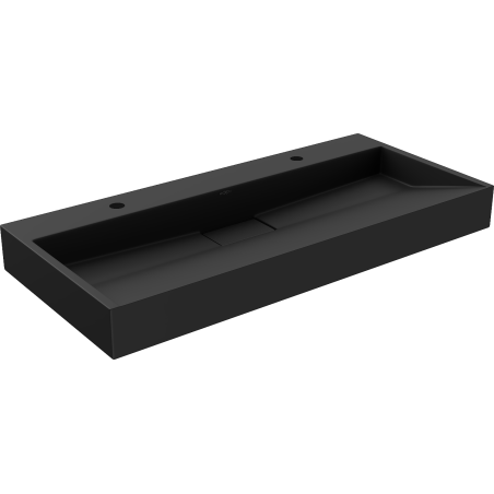 Mexen Ava конзолна мивка от конгломерат 2/O 100 x 46 см, черна - 23011072