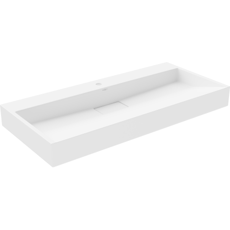 Mexen Ava конзолна мивка от конгломерат 1/O 100 x 46 cm, бяла - 23011001