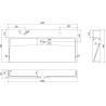 Mexen Ava мивка за плот от конгломерат 2/O 100 x 46 см, черна - 23011072