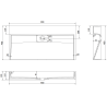 Mexen Ava мивка за плот от конгломерат B/O 90 x 46 см, черна - 23019070