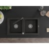 Mexen Mario гранитна кухненска мивка с 2 отделения с кухненски смесител Duero,