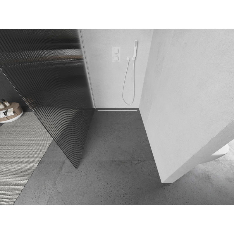 Mexen Kioto душ кабина Walk-in 110 x 200 см, ивици 8 мм, бяла - 800-110-101-20-09