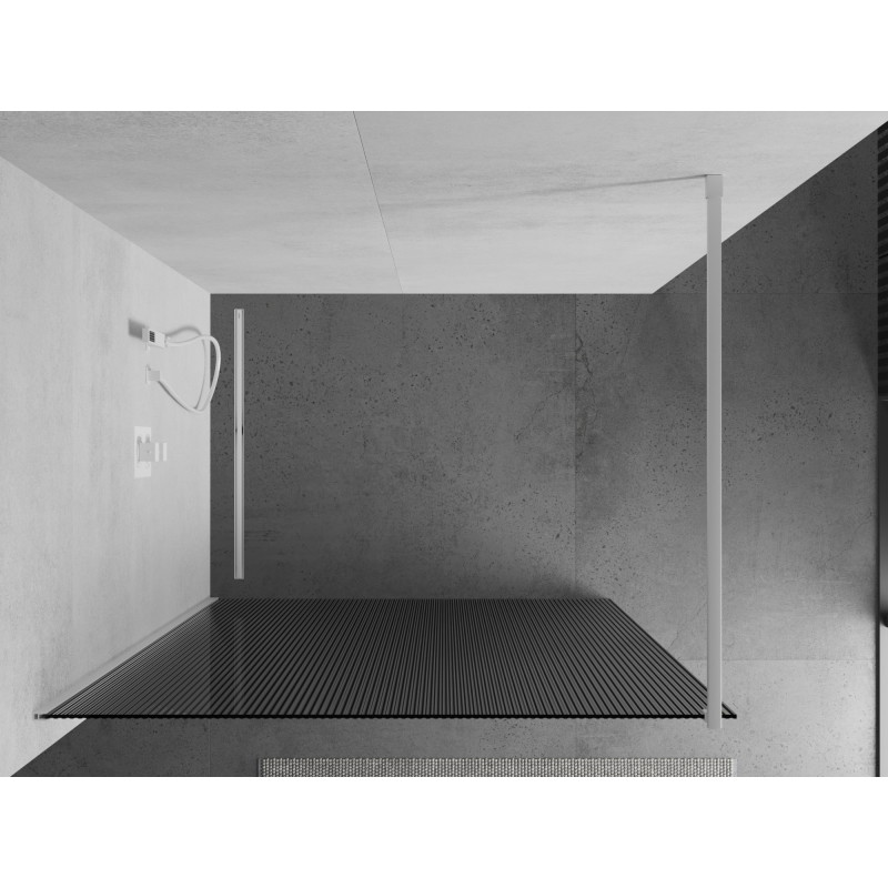 Mexen Kioto душ стена Walk-in 110 x 200 см, ивици 8 мм, бяла - 800-110-101-20-09