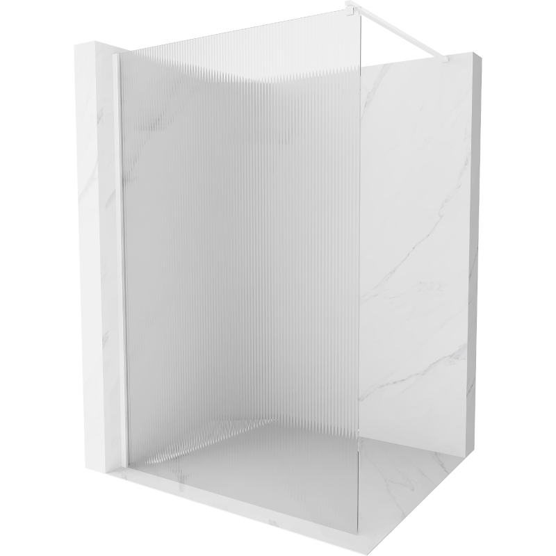 Mexen Kyoto стена за душ Walk-in 130 x 200 см, ивици 8 мм, бяла - 800-130-101-20-09