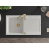 Mexen Leo гранитна мивка с 1 отделение, отцедник и кухненски смесител Savita,