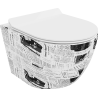 Mexen Lena WC мивка Rimless с капак slim, дуропласт, бяла шарка - 30224099