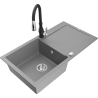 Mexen Leo гранитна мивка с 1 отделение със сушилник и кухненски смесител