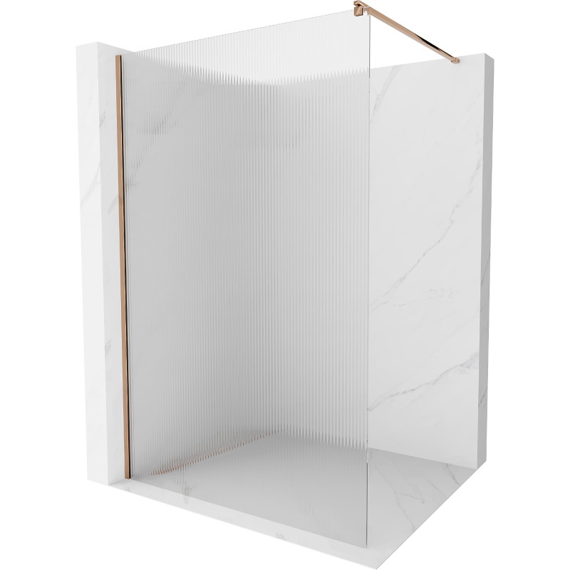 Mexen Kioto душ преграда Walk-in 80 x 200 см, ивици 8 мм, розово злато - 800-080-101-60-09