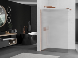 Mexen Kioto стая за душ Walk-in 80 x 200 см, прозрачно стъкло 8 мм, розово злато - 800-080-101-60-09