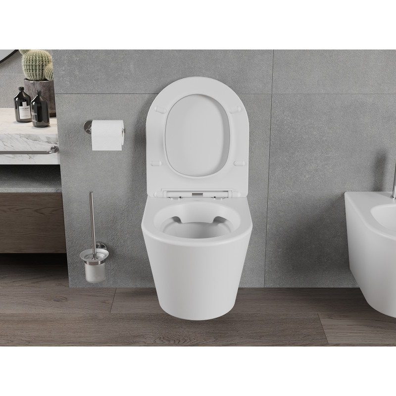 Mexen Rico чиния WC Rimless със седалка с плавно спускане slim, дуропласт, бял мат