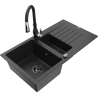 Mexen Matias гранитна мивка с 1,5 отделения със сушилник и кухненски