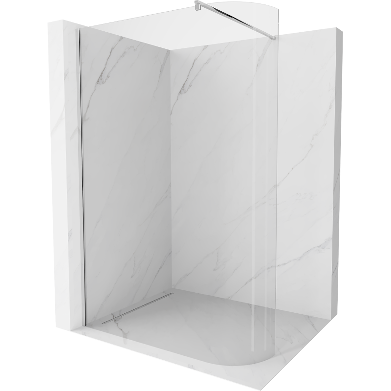 Mexen Kioto-R заоблена душ-стена Walk-in 80 x 200 см, прозрачна 8 мм, хром - 800-080-101-01-06
