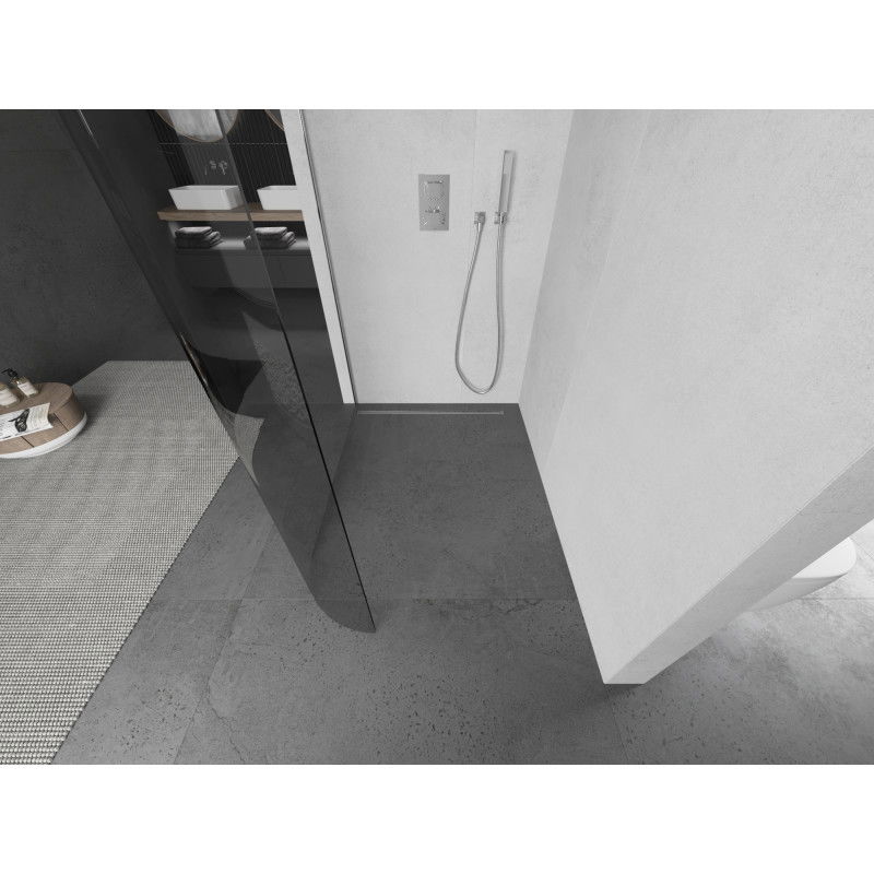 Mexen Kioto-R заоблен параван за душ Walk-in 80 x 200 см, прозрачен 8 мм, хром - 800-080-101-01-06
