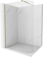 Mexen Kioto заоблена стена за душ Walk-in 80 x 200 см, прозрачно 8 мм, златно - 800-080-101-50-06