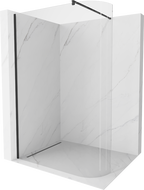 Mexen Киото заоблена стена за душ Walk-in 100 x 200 см, прозрачно 8 мм, черно - 800-100-101-70-06