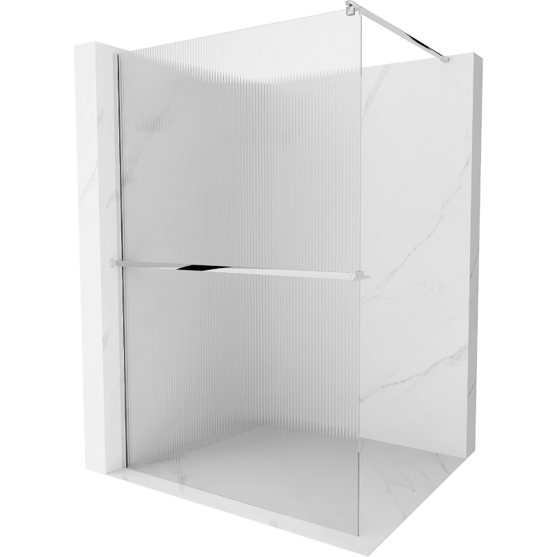 Mexen Kioto+ душ-преграда с рафт Walk-in 70 x 200 см, ивици, хром - 800-070-121-01-09