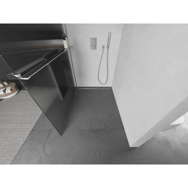 Mexen Kioto+ душ база с рафт Walk-in 70 x 200 cm, ивици, хром - 800-070-121-01-09