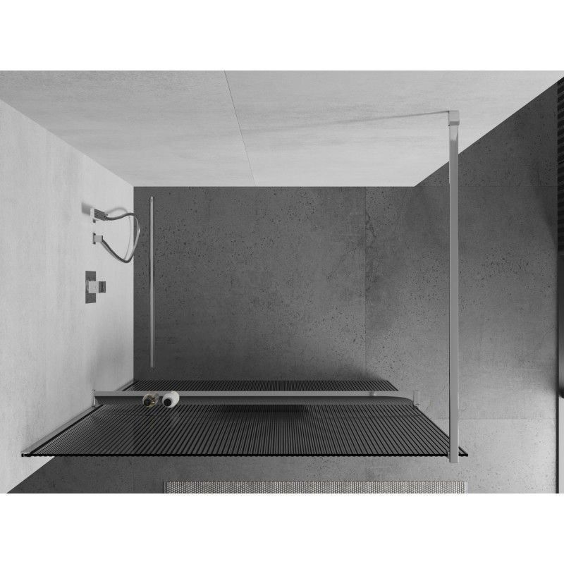 Mexen Kioto+ душ база с рафт Walk-in 70 x 200 cm, ивици, хром - 800-070-121-01-09