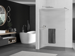 Mexen Kioto+ душ параван с рафт Walk-in 120 x 200 см, райета, хром - 800-120-121-01-09