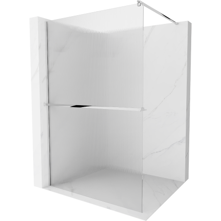 Mexen Kioto+ стена за душ с полица Walk-in 140 x 200 см, прозрачно, хром - 800-140-121-01-09