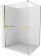 Mexen Kioto+ душ преграда с рафт Walk-in 70 x 200 см, райета, златен - 800-070-121-50-09