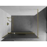 Mexen Kioto+ душ стена с рафт Walk-in 130 x 200 см, райета, златна - 800-130-121-50-09