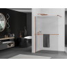 Mexen Kioto+ душ кабина с рафт Walk-in 110 x 200 см, ивици, розово злато - 800-110-121-60-09