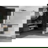 Mexen Kioto+ стъклена преграда за душ с плоскост Walk-in 90 x 200 см, матова, черна - 800-090-121-70-09