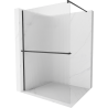 Mexen Kioto+ душ стена с рафт Walk-in 140 х 200 см, ивици, черна - 800-140-121-70-09