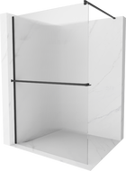 Mexen Kioto+ стена за душ с рафт Walk-in 140 x 200 см, матово черно - 800-140-121-70-09