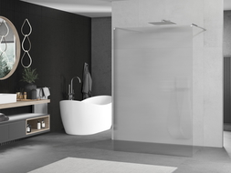 Mexen Kioto самостоятелна преградна стена за душ 130 x 200 см, ивици 8 мм, хром