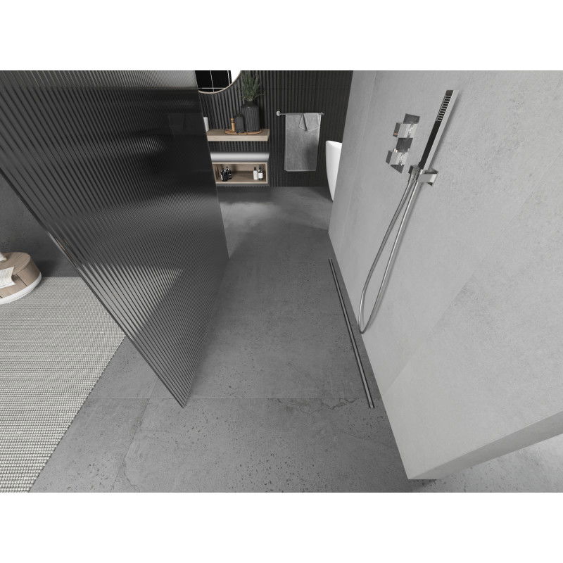 Mexen Kioto самостоятелна душ стена 140 x 200 см, ивици 8 мм, хром - 800-140-002-01-09