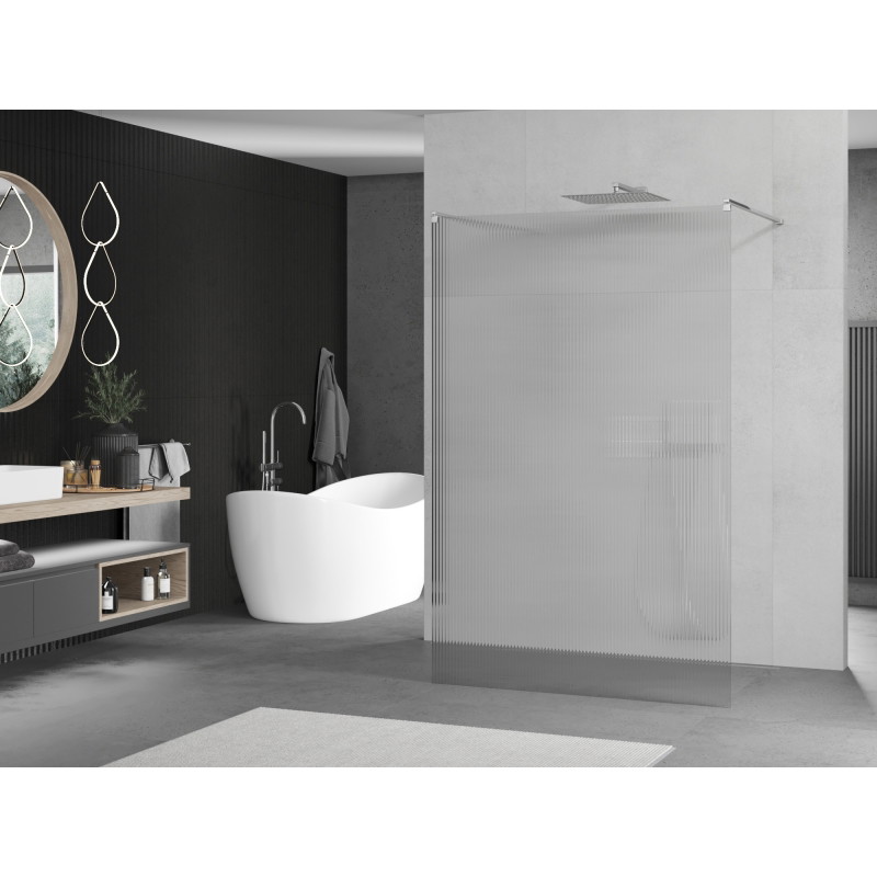 Mexen Kioto самостоятелна душ-преграда 140 x 200 см, релеф 8 мм, хром - 800-140-002-01-09