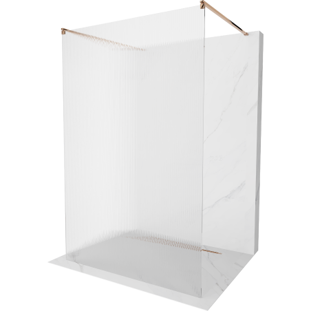 Mexen Kioto свободно стояща душ стена 140 x 200 cm, ивици 8 mm, розово злато - 800-140-002-60-09