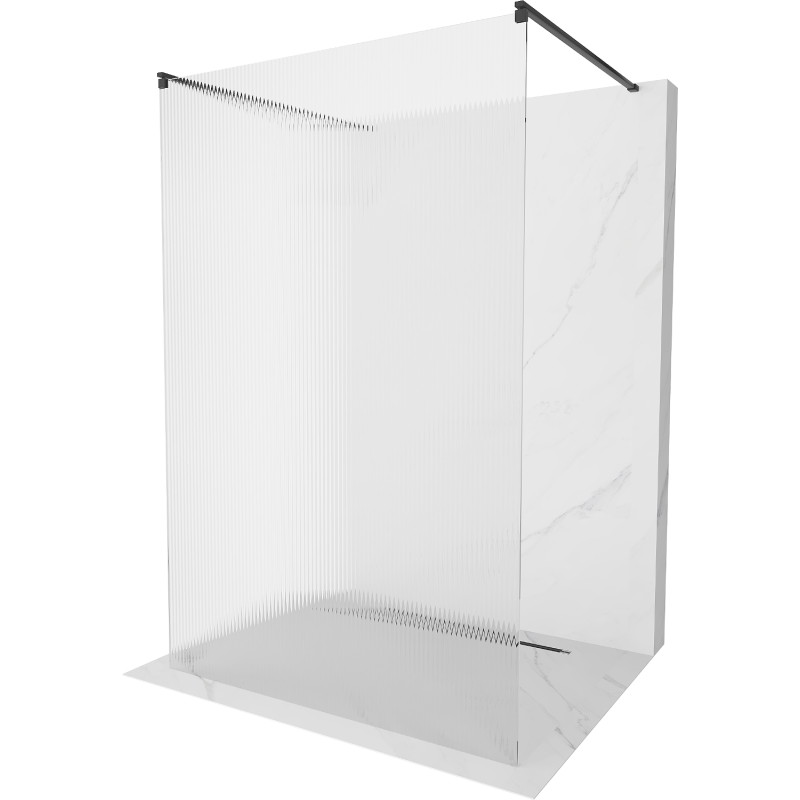 Mexen Kioto Самостоятелна душ стена 120 x 200 см, ивици 8 мм, черна - 800-120-002-70-09