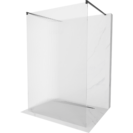 Mexen Kioto самостоятелна душ-преграда 100 x 200 cm, ивици 8 mm, черна - 800-100-002-70-09