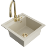 Mexen Vito гранитна мивка с 1 камера с кухненски кран Савита, бежов
