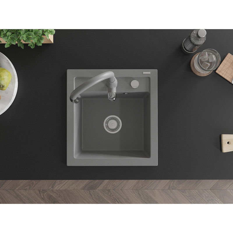 Mexen Vito гранитна кухненска мивка с 1 отделение и кухненски смесител Savita,