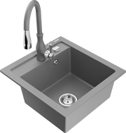 Mexen Vito гранитна кухненска мивка с 1 отделение и кухненски смесител Savita,