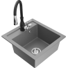 Mexen Vito гранитна кухненска мивка с 1 отделение и кухненски смесител Savita,