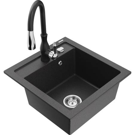 Mexen Vito гранитна кухненска мивка с една камера с кухненски смесител