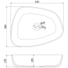 Mexen Ono настолна мивка от конгломерат 51 x 39 см, бяла - 23045101
