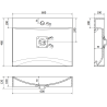 Mexen Poli мивка за плот от конгломерат 1/O 60 x 48 см, бяла - 23026001
