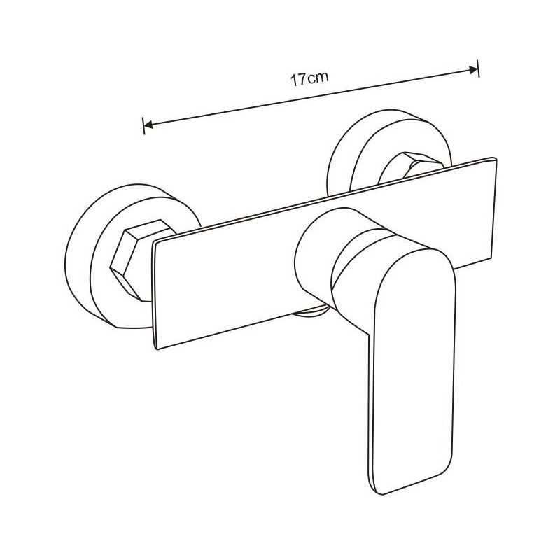 MEXEN Alfa душ батерия, черна/хром - 745740-71