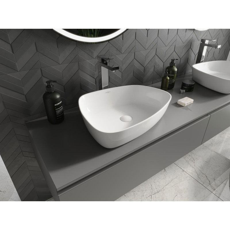 Mexen Ono конзолна мивка от конгломерат 51 x 39 cm, бяла - 23045101